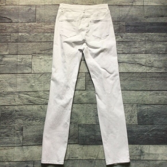 FASHION NOVA Womens Jeans sz 15 Junior White Distressed High Rise Skinny Stretch - Picture 7 of 10